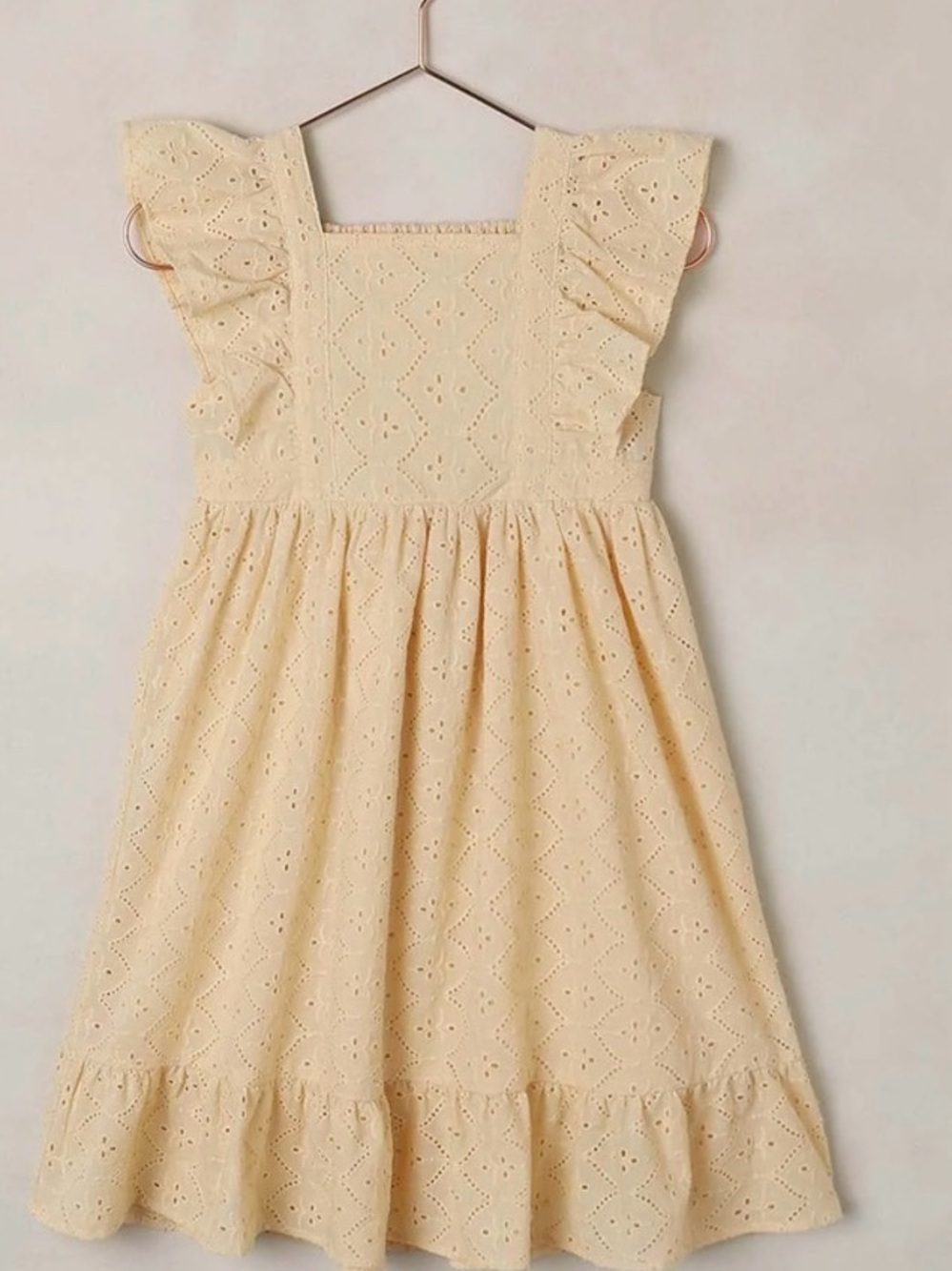 Noralee nwt Lucy dress in lemon 12y Girls' Eyelet Ruffle Sundress in Cream